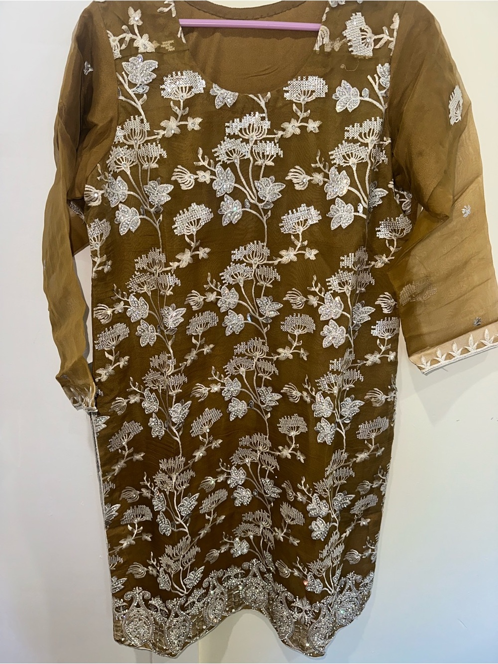 Pakistani Olive Brown suit